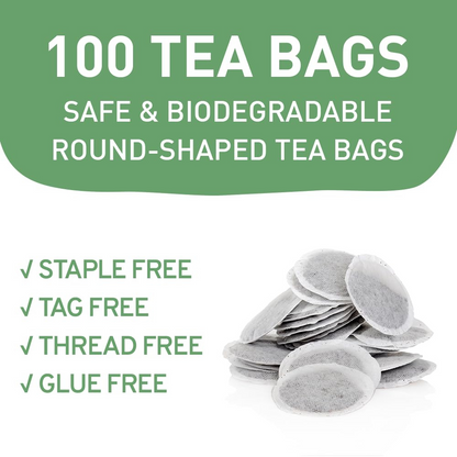 100 round sahped, biodegradable ginger tea bags